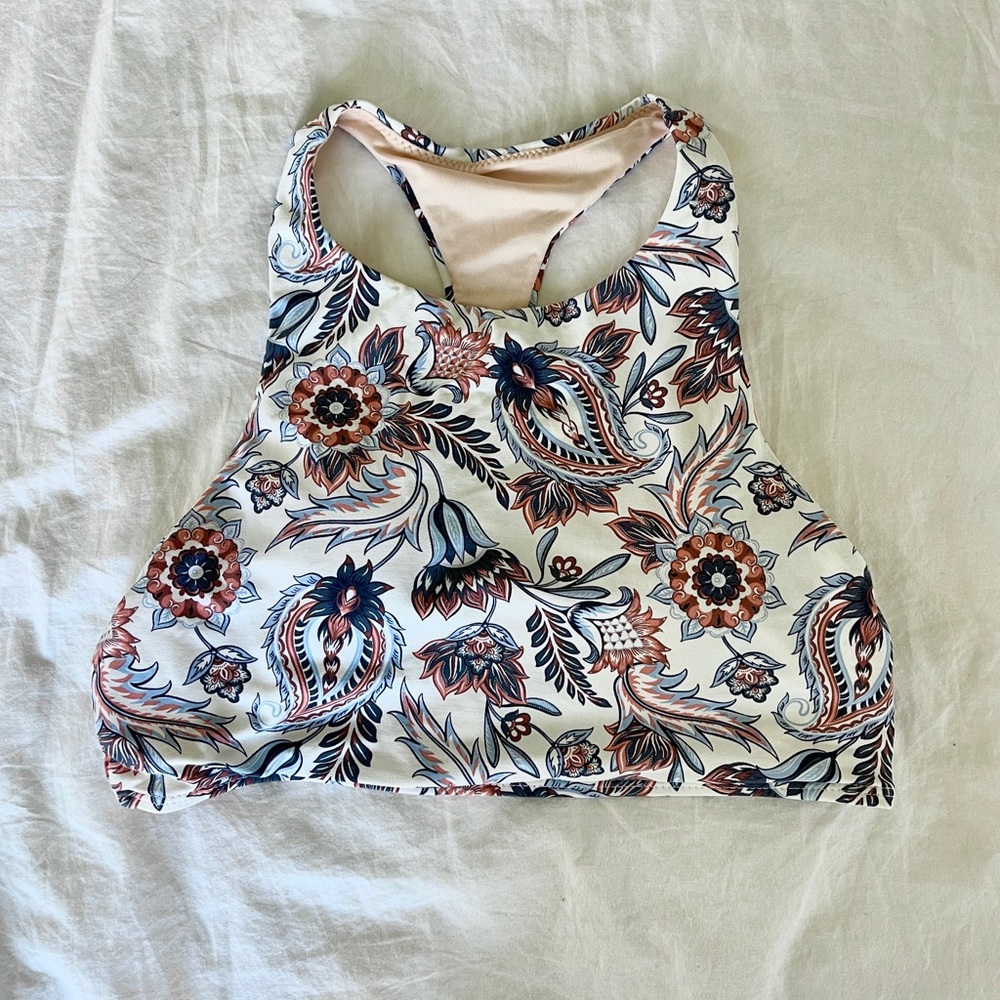 PAISLEY PATTERNED PADDED BIKINI TOP